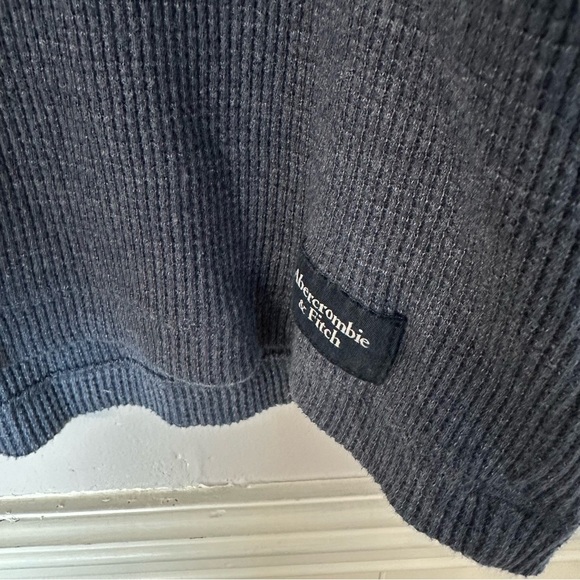 Abercrombie & Fitch Men’s Long Sleeve Dark Grey Waffle Knit Sweater Sz XXL GUC - Picture 4 of 8